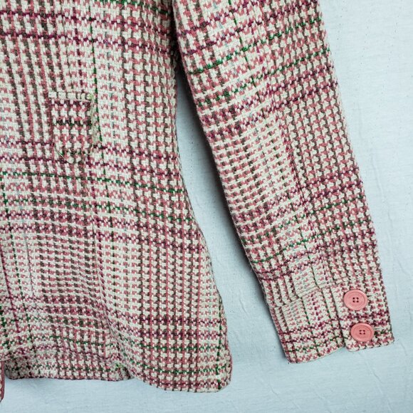 Vintage Y2K Hollister Co Penny Lane Coat Jacket Wool Blend Woven Plaid 70s Retro - Picture 15 of 16